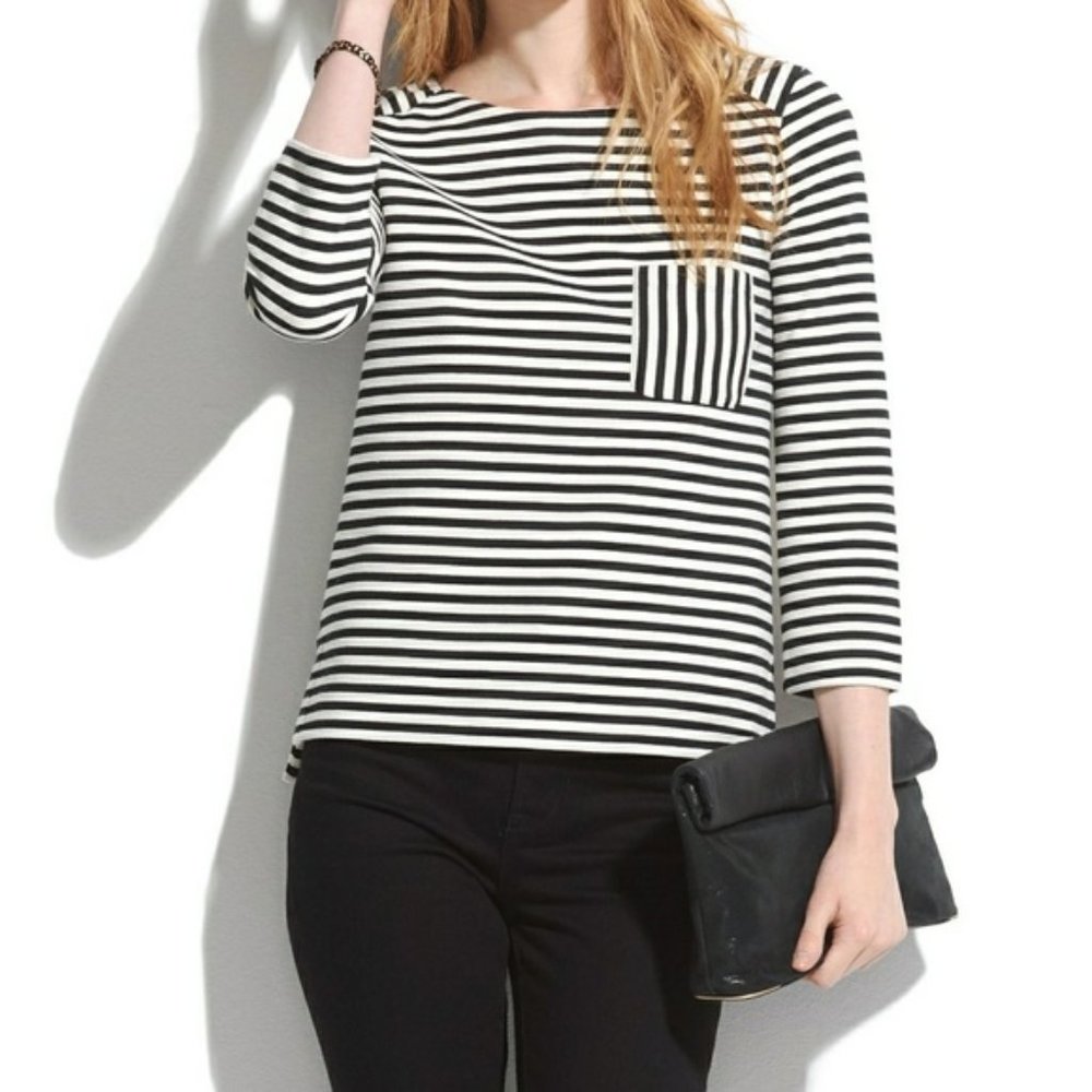 Madewell Ridge Striped Top/Sweat (Size S)
